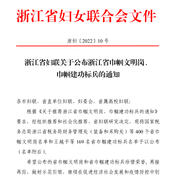 点赞！拱墅这些集体和个人荣获浙江省巾帼文明岗、巾帼建功标兵荣誉(图2)